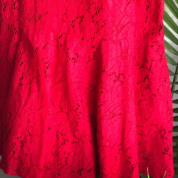 H&M Red Lace Mermaid Midi Sleeveless Dress - Picture 6 of 7